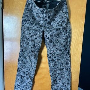 Banana Republic Black Floral Women's Trousers